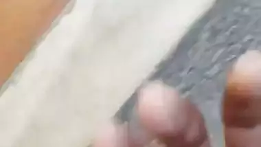 Young maid nude bath and drying her body with towel