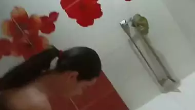 Big boobs sister bathing caught on cam by brother