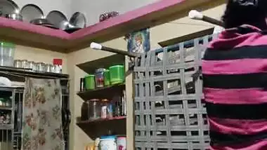 Mature slim mom nude dress change caught by son