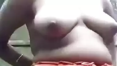 Bengali village Desi XXX wife shows her nude body on selfie cam outdoors