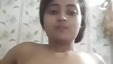 Sexy Bengali girl topless selfie video making
