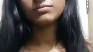 Small boobs college girl topless on a viral video call