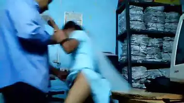 Andhra Lady Almost Caught By Boss Having Risky Sex At Work