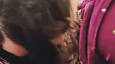 Busty Pakistani sex wife giving deep viral blowjob