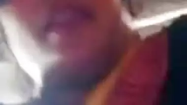 Busty Desi XXX housewife showing her big melons on video call with husband