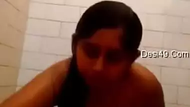 Naked Desi angel sneaks in shower to relax and finger her XXX peach