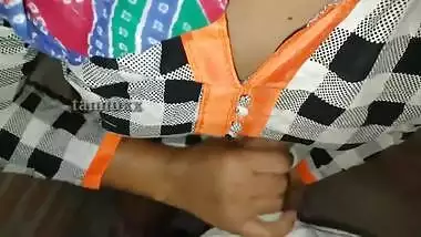 Shy Desi woman shows XXX pussy by the wall before sex in missionary